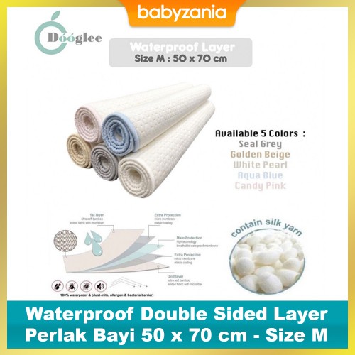 Dooglee Waterproof Double Sided Layer / Perlak Size M - Pilih Warna