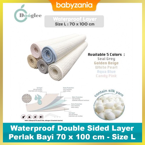 Dooglee Waterproof Double Sided Layer / Perlak Size L - Pilih Warna