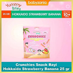 Yummy Bites Crunchies Snack Bayi Hokkaido Strawberry Banana 25 gr