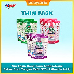 Yuri Foam Hand Soap Antibacterial Sabun Cuci Tangan Refill 375ml (Bundle Isi 2)