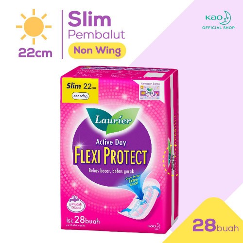 Laurier Active Day Flexi Protect Non Wing Pembalut Wanita Slim 22cm - 28S