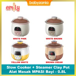 Emily Slow Cooker + Steamer 0.8L Clay Pot - Alat...