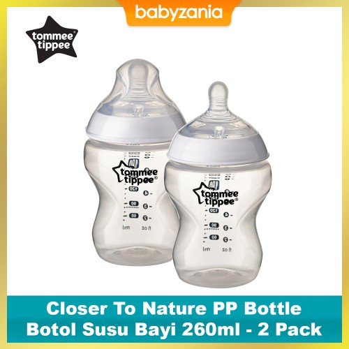Tommee Tippee Close to Nature PP Bottle Susu Anti Colic 260 ml - 2 Pack