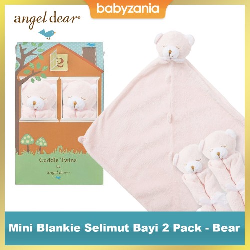 Angel Dear Mini Blankie Twins - Pink Bear