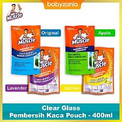 Mr Muscle Clear Glass Pembersih Kaca Serbaguna Refill Pouch - 400 ml