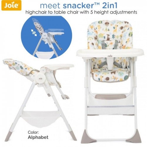 Joie High Chair Meet Mimzy Snacker 2 in 1 Kursi Makan Anak - Alphabet