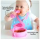 Nuby Dipeez Self Feeding Silicone Spoons Sendok Makan Anak 6m+ - Blue / Pink
