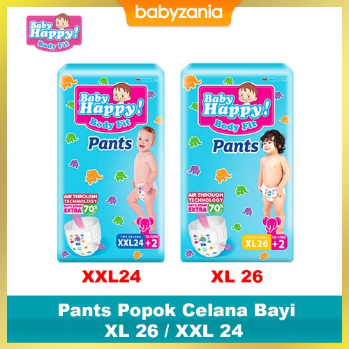 Baby Happy Body Fit Pants Popok Celana Bayi - XL 26 / XXL 24
