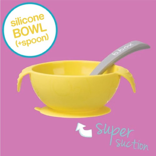 Bbox Silicone First Feeding Set Bowl + Spoon – Lemon Sherbet