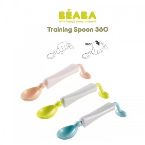 Beaba Training Spoon 360 Sendok Makan Anak - Blue / Neon / Nude