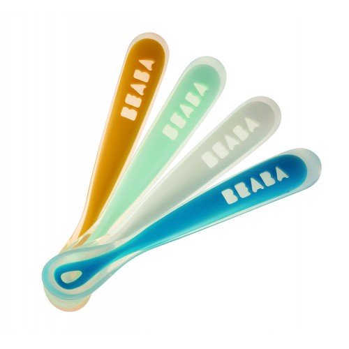 Beaba First Stage Spoon 4 Pack - (Gipsy - Orange - Green - Pastel Blue)