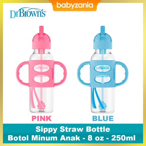 Dr Brown's Sippy Straw STANDARD Bottle with Silicone Handles - 250 ml