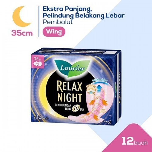 Laurier Relax Night Wing Pembalut Wanita 35cm - 12 + 2S