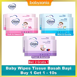 Cussons Baby Wipes Tissue Basah Bayi 10s Beli 1 Gratis 1