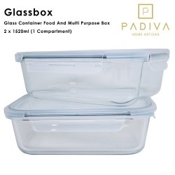 Padiva Glassbox 1 Compartment Glass Container...