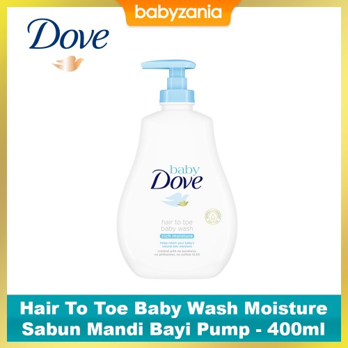 Baby Dove Hair To Toe Baby Wash Moisture Sabun Mandi Bayi Pump - 400 ml