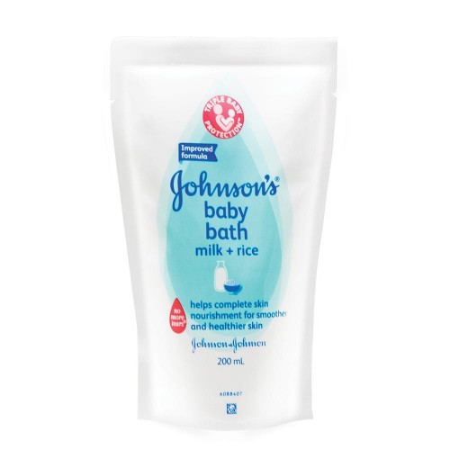 Johnsons Baby Bath Hair and Body 2in1 Milk and Rice Reffil - 200ml