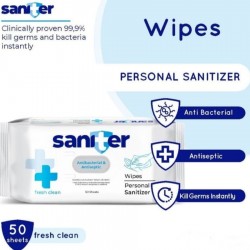 Saniter Personal Wipes Sanitizer Tissue Basah...