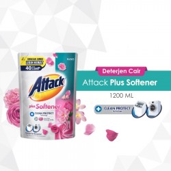 Attack Detergent Cair Plus Softener Pouch - 1200ml