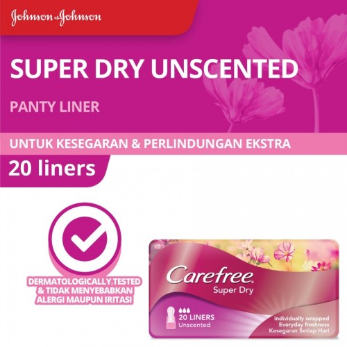 Carefree Super Dry Unscented Panty Liner Pembalut Wanita - 20 S