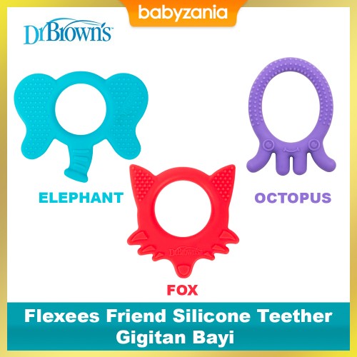 Dr. Brown's Flexees Friend Silicone Teether Gigitan Bayi