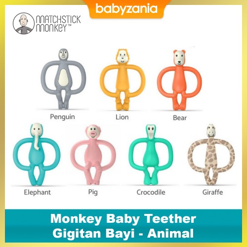 Matchstick Monkey Baby Teether Gigitan Bayi - Animal (Tersedia Pilihan Motif)