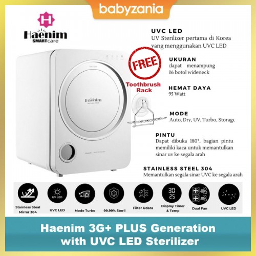 Haenim 3rd Generation with Bluetooth System UV Sterilizer FREE Tas, Lampu, Rak Sikat Gigi - Tersedia PIlihan Warna