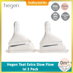Hegen Teat Extra Slow Flow Dot Botol Bayi - 2 Pack