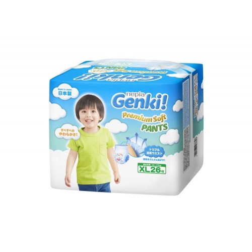Nepia Genki Premium Baby Diapers Soft - Pants XL 26