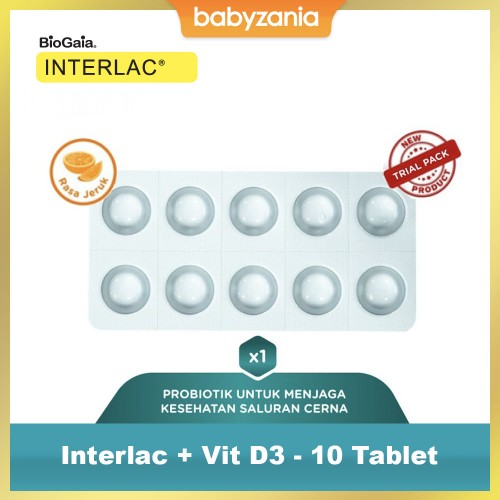 Interlac Tablet + Vit D3 1 Strip 10 Tablet