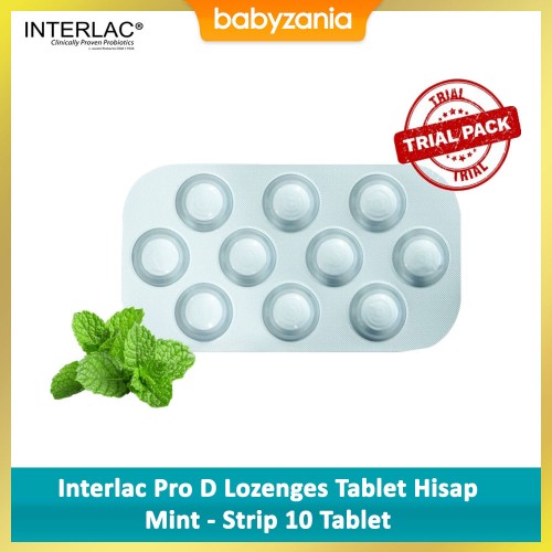 Interlac Pro D Lozenges Tablet Hisap Mint - Strip 10 Tablet