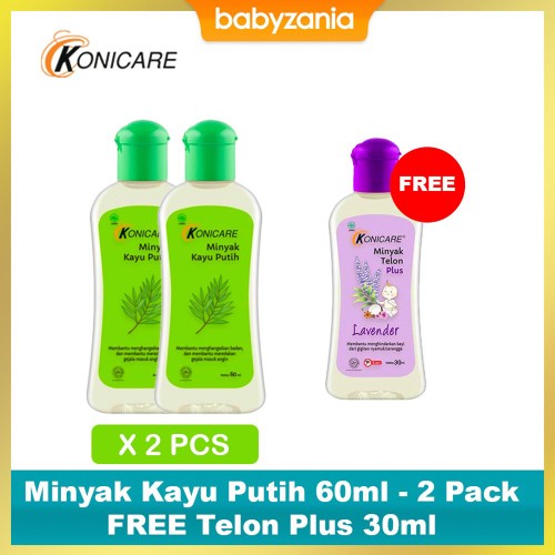 Konicare Minyak Kayu Putih - 60ml - PROMO 2 Pack FREE Minyak Telon Plus 30 ml