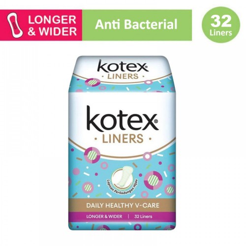Kotex Liners Longer & Wider Anti Bacteria Panty Liner - 32 s