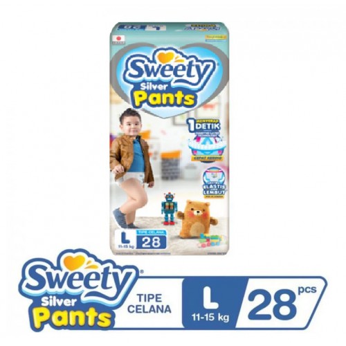 Sweety Popok Bayi Silver Pants - L 28