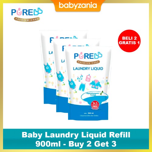 Pure Baby Laundry Liquid Refill 900 ml - BUY 2 GET 1 FREE
