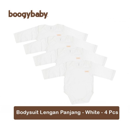 Boogy Baby Bodysuit Basic White - 4 Pcs (Lengan Panjang)