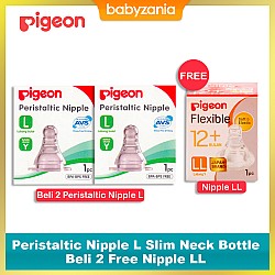 Pigeon Peristaltic Nipple L Slim Neck Bottle -...