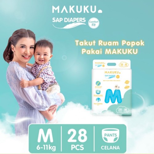 Makuku SAP Diapers Comfort Fit Pants Popok Bayi - M 28