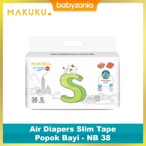 Makuku Air Diapers Slim Tape - Popok Perekat Bayi S38 / M36