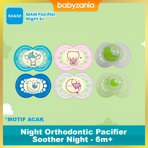 MAM Night Orthodontic Pacifier / Soother Night 6m+ - Tersedia Pilihan Warna