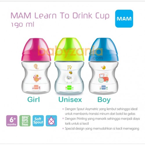 MAM Learn to Drink Cup Botol Minum Anak 190 ml - Boy / Girl / Unisex