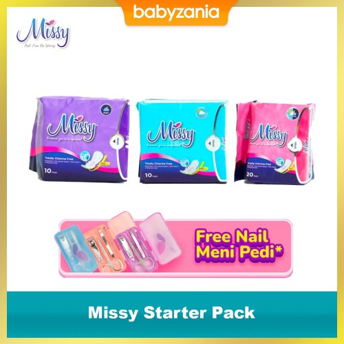 Missy Starter Pack Pembalut + Pantyliner Wanita - isi 3 Pcs