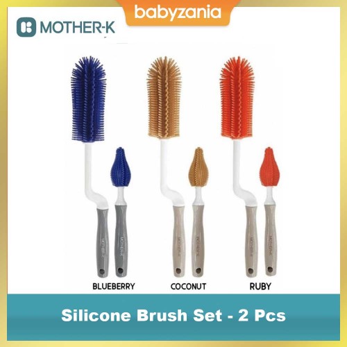 Mother-K Silicone Brush 2 Kinds of Sets Sikat Botol - Pilih Warna