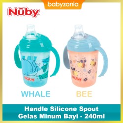 Nuby Handle Silicone Spout Gelas Minum Bayi - 240...