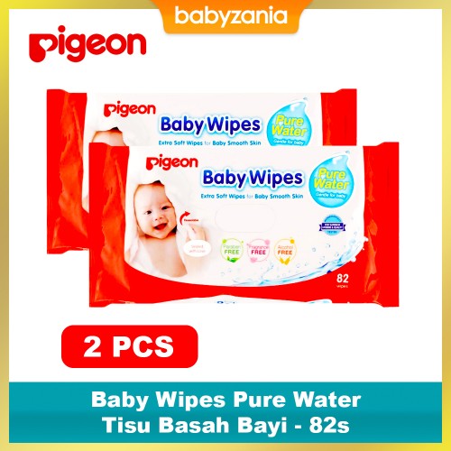 Pigeon Baby Wipes Pure Water 82 Sheet - 2 Pack