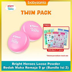Pigeon Teens Bright Heroes Loose Powder Bedak Muka 9 gr (Bundle Isi 2)