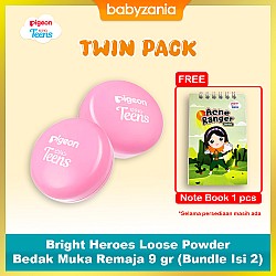Pigeon Teens Bright Heroes Loose Powder Bedak Muka 9 gr (Bundle Isi 2)