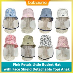 Pink Petals Little Bucket Hat with Face Shield...