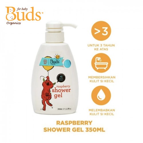 Buds Organics Raspberry Shower Gel Sabun Mandi Anak - 350ml