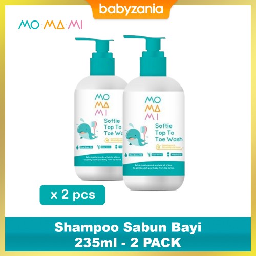 Momami Softie Top To Toe Wash Pump Shampoo Sabun Bayi 235 ml - 2 PACK